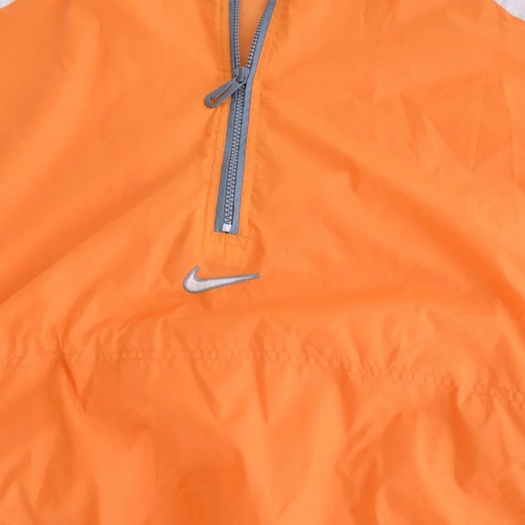 Vintage 90S Nike Rare Red Check Orange And White Half Zip Nylon Pull Over Jacket - Picture 10 of 14